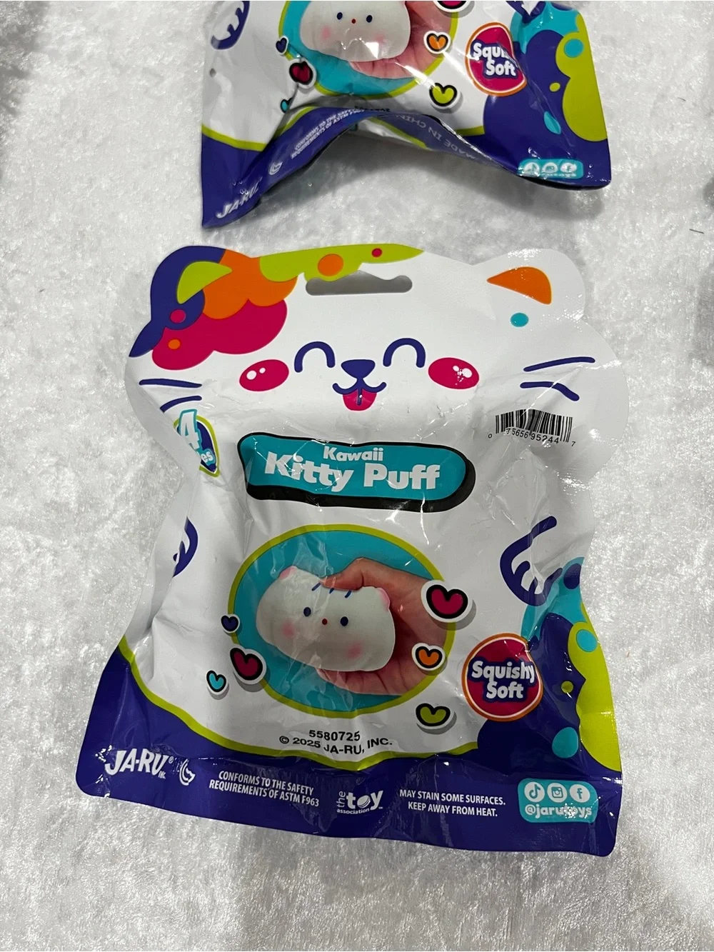 Lot of 4 Kawaii Squishy Soft Puffy Kitty Party Favor Kids Toy Age 3+